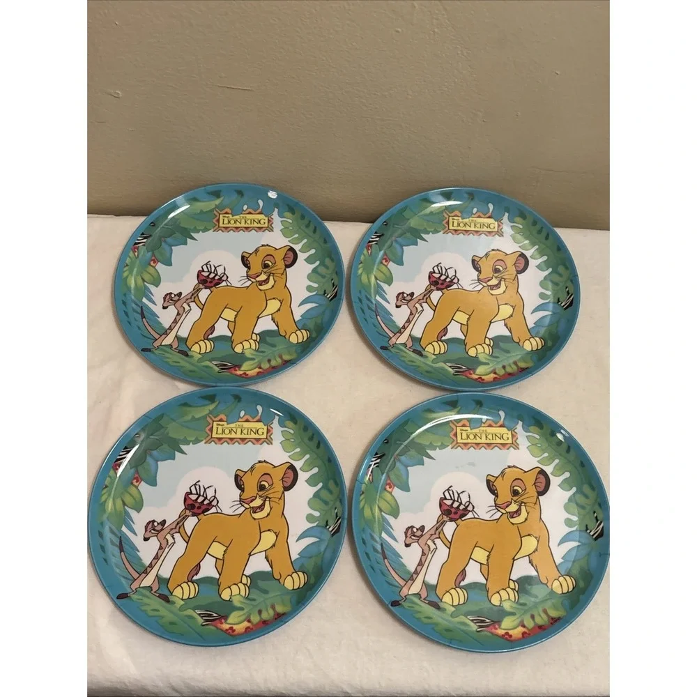 Vintage Disney Lion King Simba Timon Zak Designs 8in Melamine Plates Set of 4